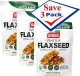 Badia Organic Whole Flax Seeds 8 oz Pack of 3